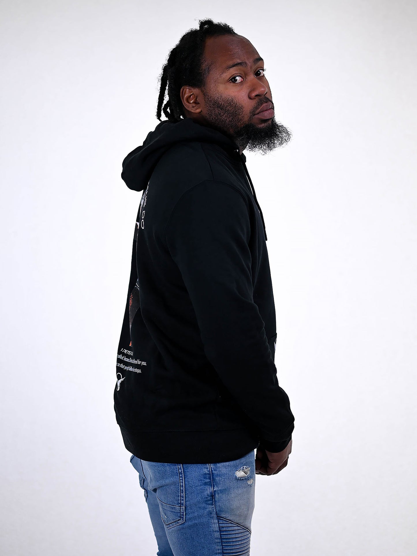 WHAT WOULD JESUS DO HOODIE zwart zijkant