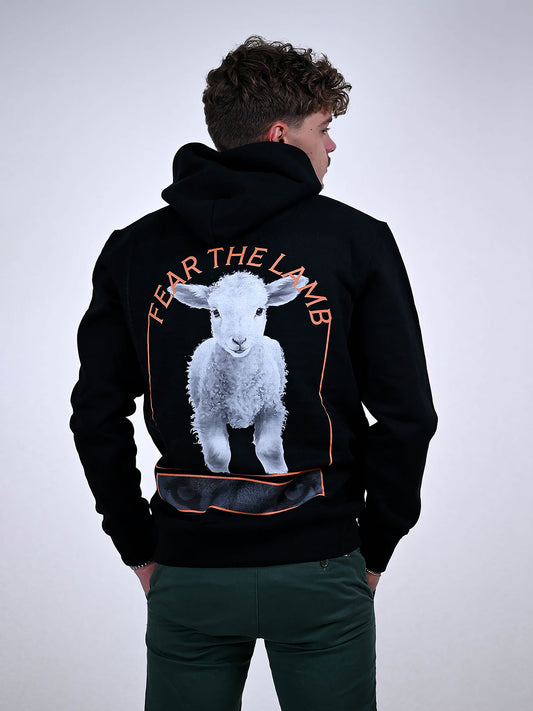 FEAR THE LAMB HOODIE zwart achterkant