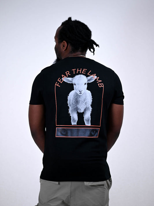 FEAR THE LAMB T-SHIRT zwart achterkant