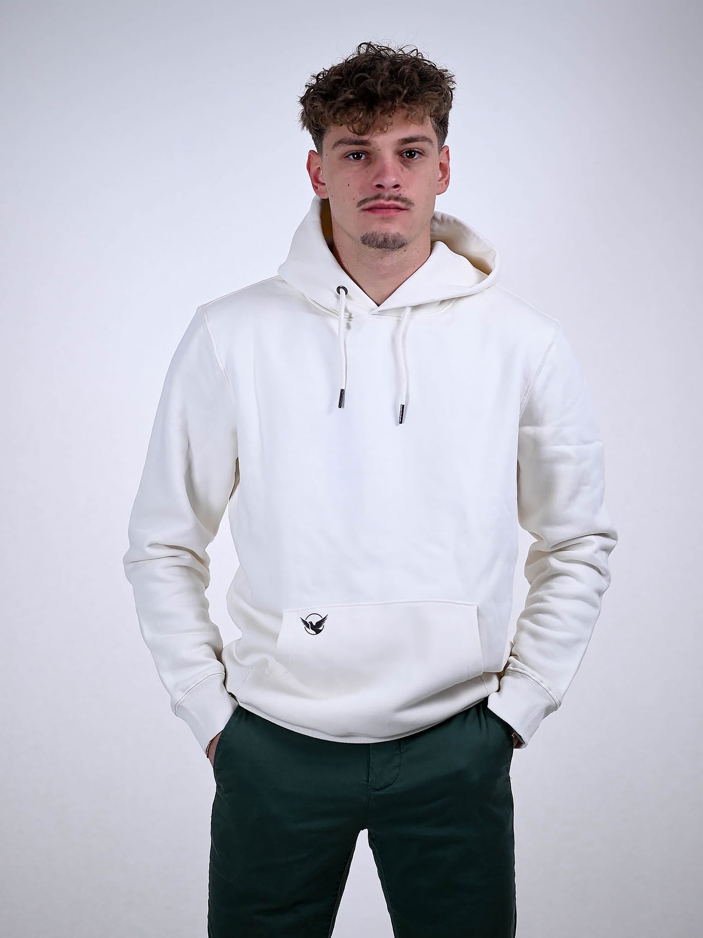 JESUS CROSS HOODIE wit voorkant