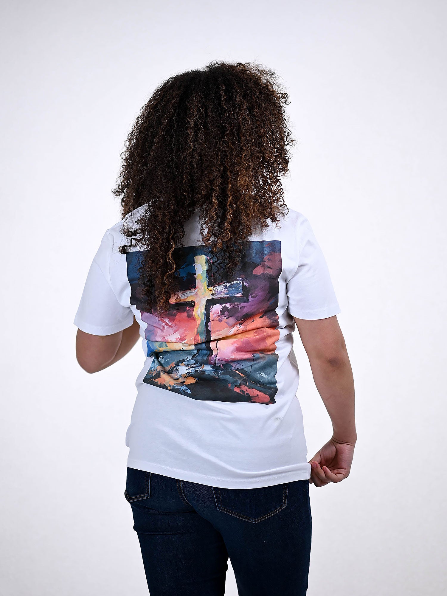 JESUS CROSS T-SHIRT wit detail