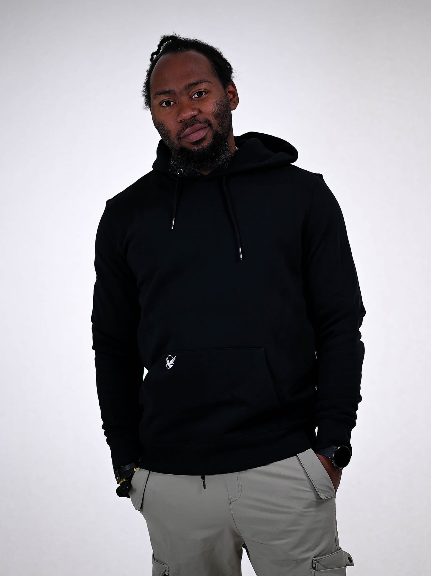 JESUS CROSS HOODIE zwart voorkant