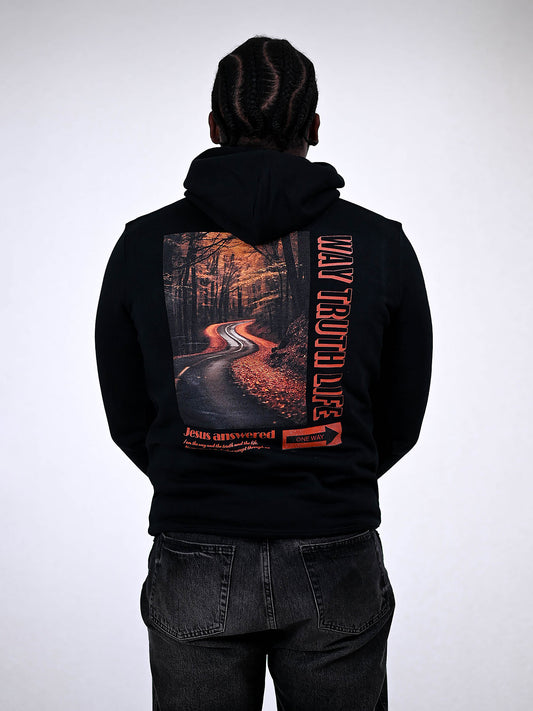 JESUS IS THE WAY HOODIE zwart achterkant