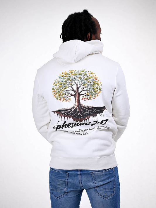EPHESIANS 3:17 HOODIE wit achterkant