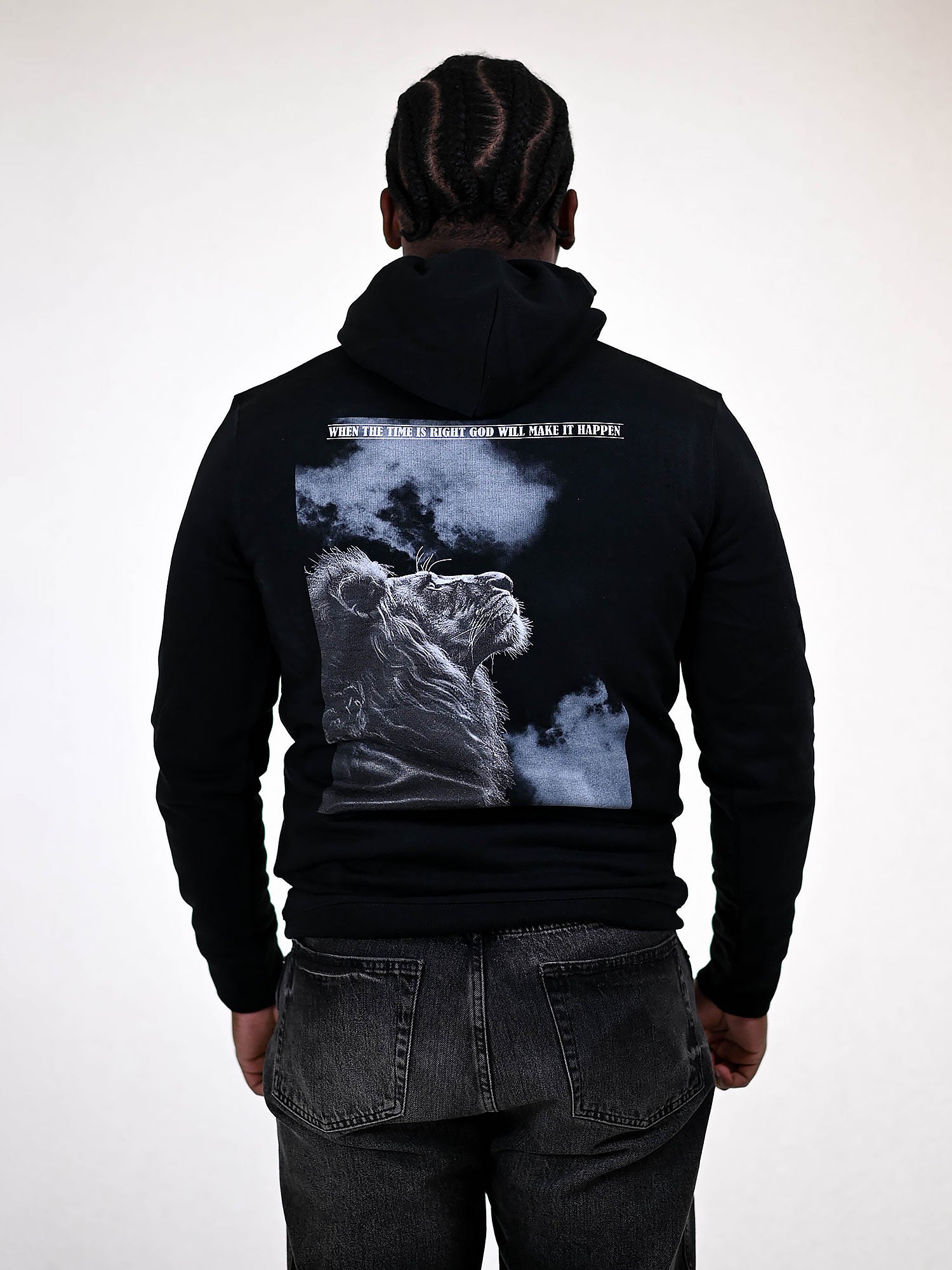 GOD WILL MAKE IT HAPPEN HOODIE zwart achterkant