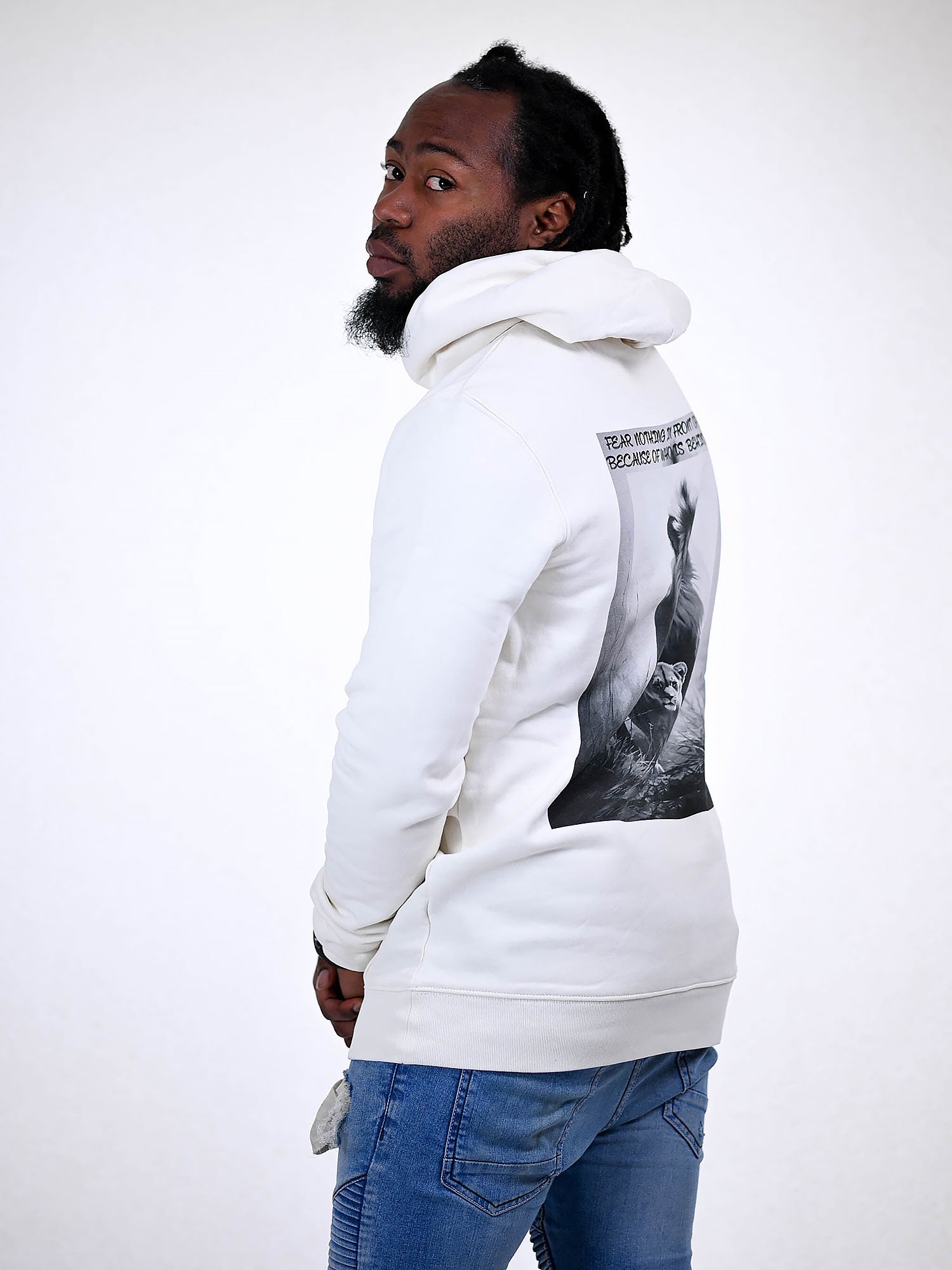FEAR NOT HOODIE wit zijkant