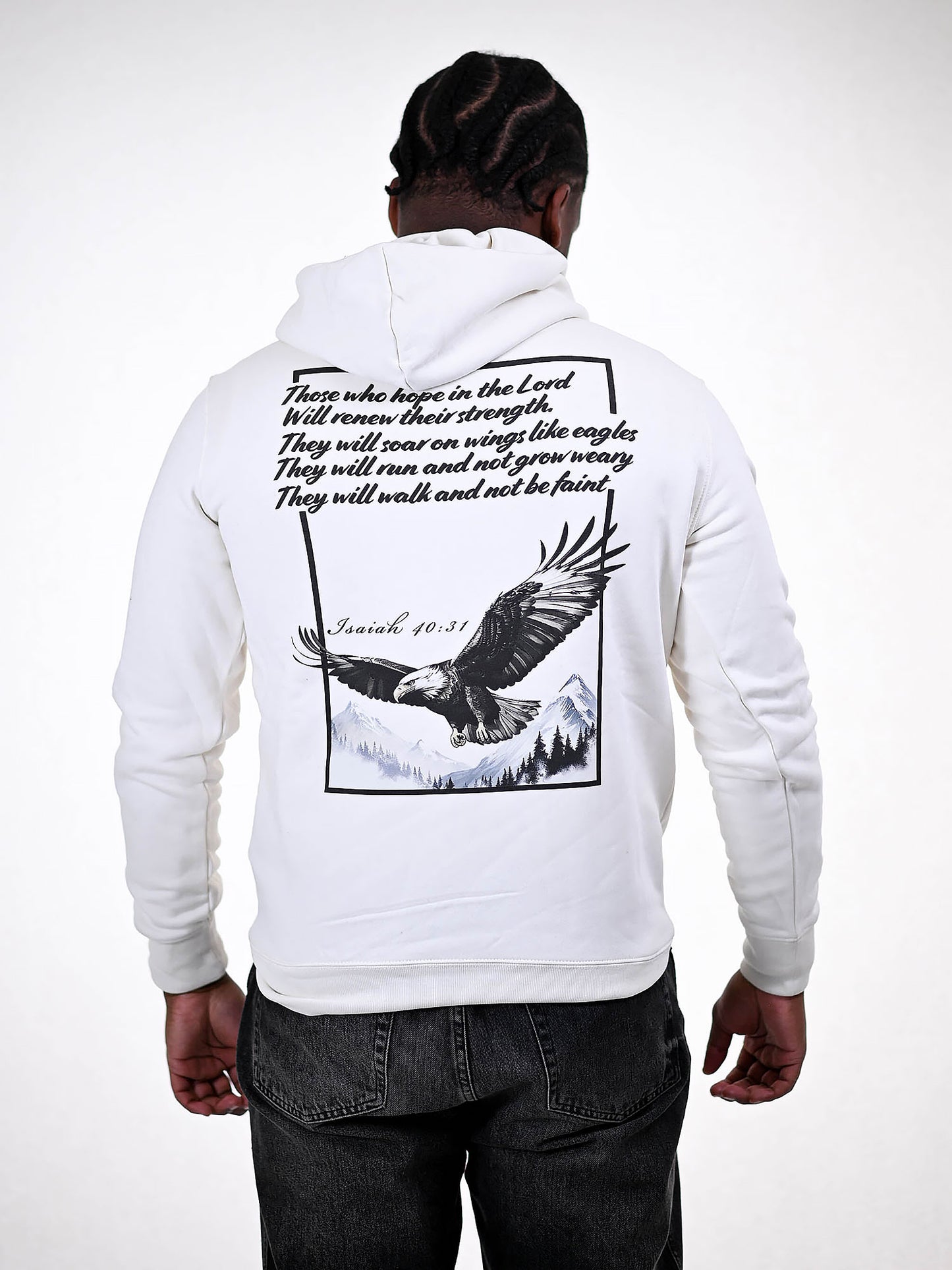 ISAIAH 40:31 HOODIE wit achterkant