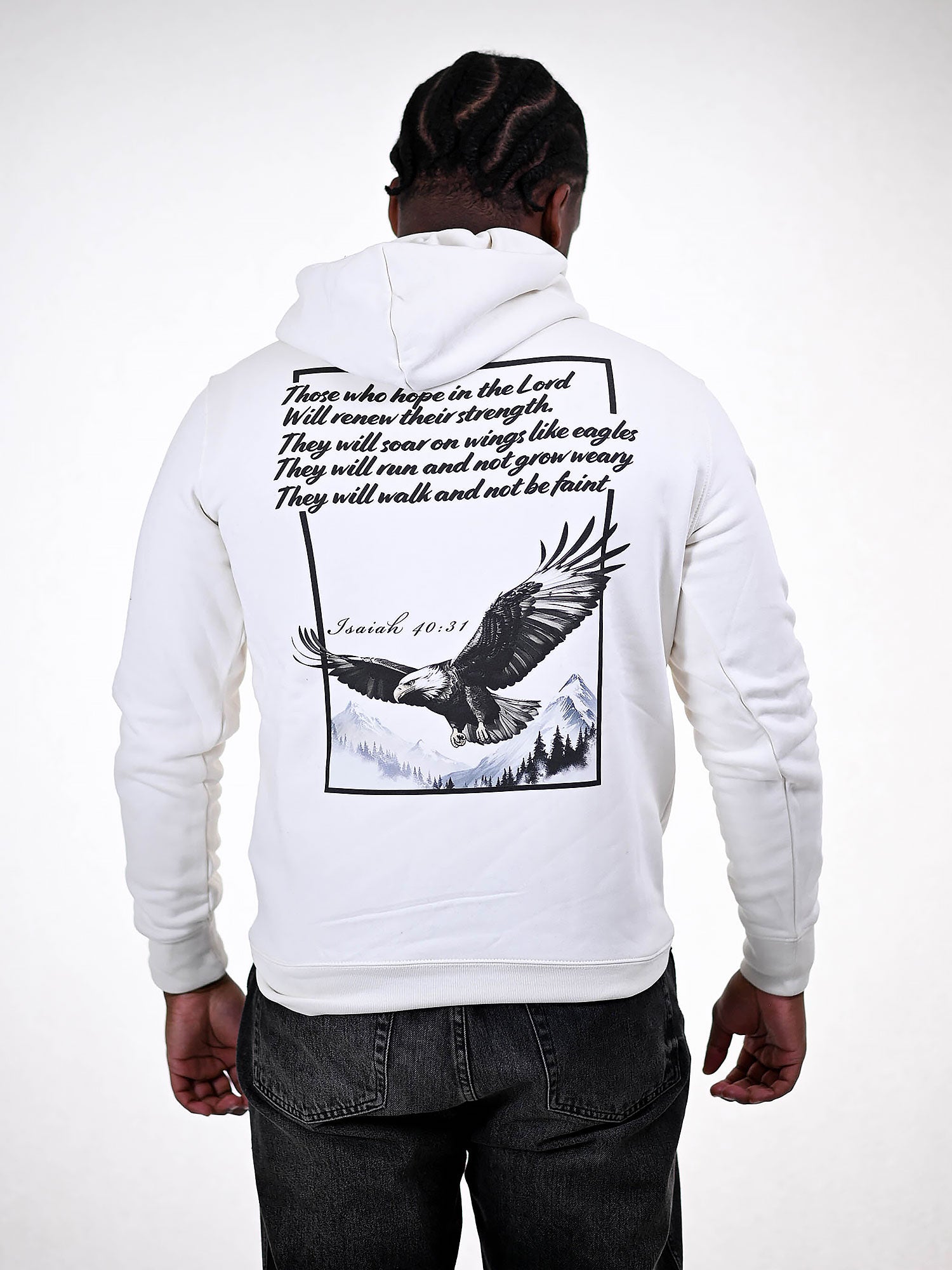 ISAIAH 40:31 HOODIE wit achterkant