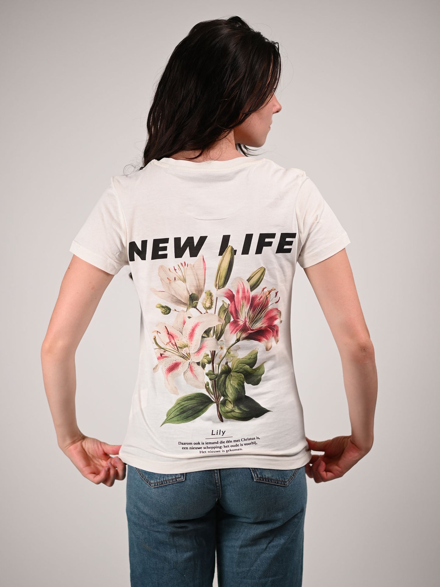 New Life vrouw t-shirt achterkant