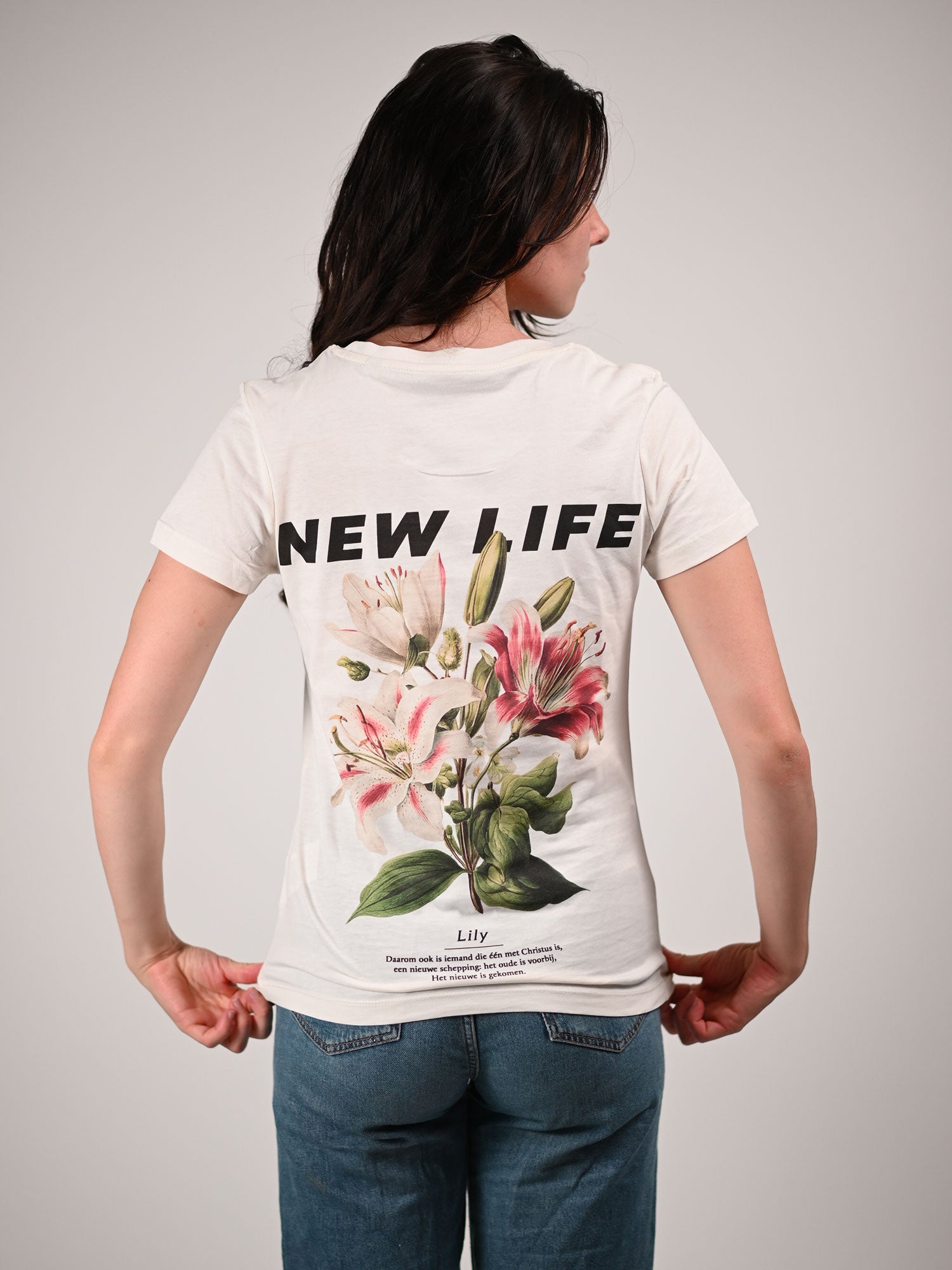 New Life vrouw t-shirt achterkant
